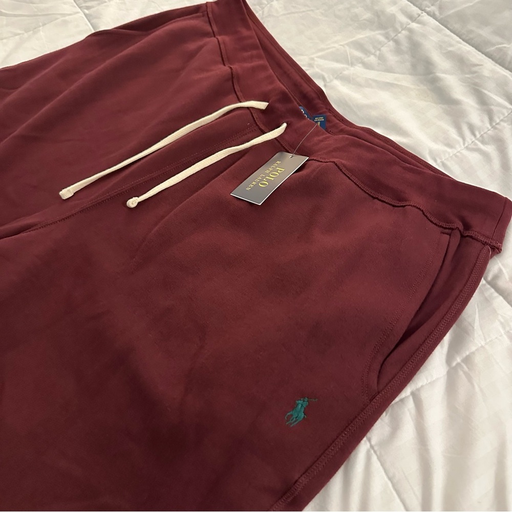 Ralph Lauren Polo RL Fleece Sweatpants | Men’s 2XB | Maroon Red - New with Tags - Picture 2 of 7